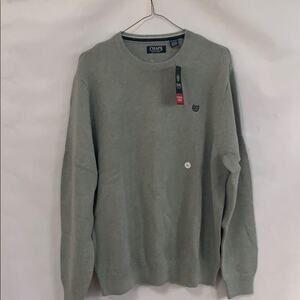 NWT CHAPS‎ GRAY CREWNECK LOGO SWEATER SZ XL